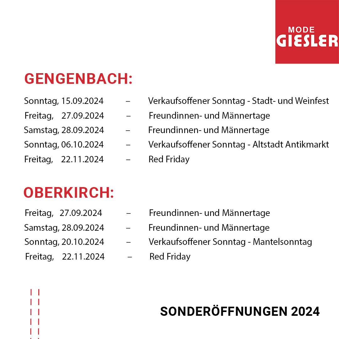 Sonderoeffnungen 2023 gengenbach und oberkirch