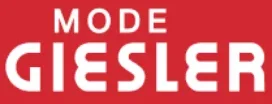 Rot-weißes Logo mit dem Text MODE GIESLER in fetten Versalien.