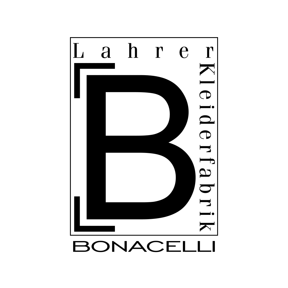 Logo Lahrer Kleiderfabrik Bonacelli in schwarz auf transparenten Hintergrund