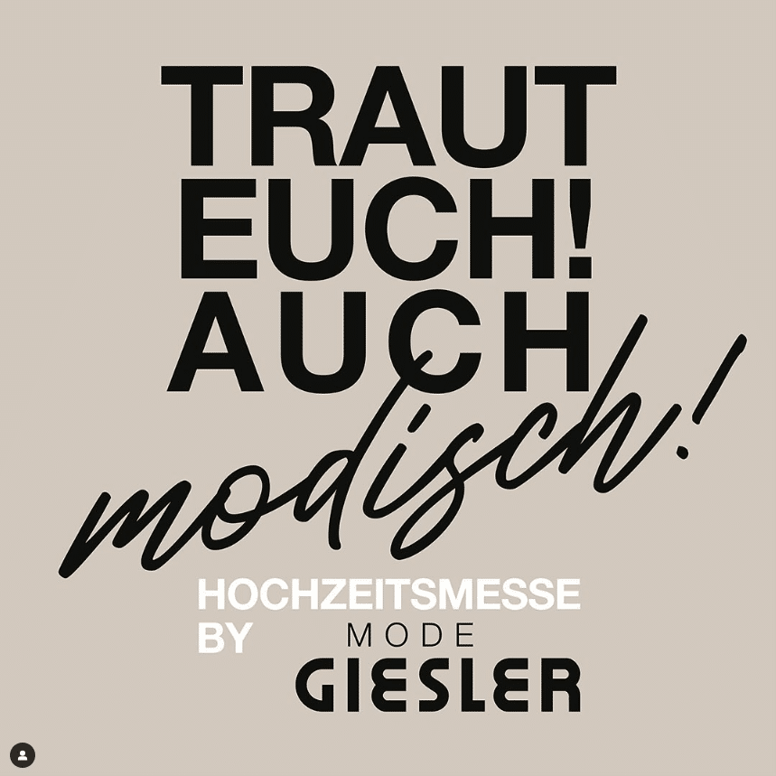 Beige Grafik mit schwarzem Schriftzug Traut euch! Auch modisch! von Mode Giesler