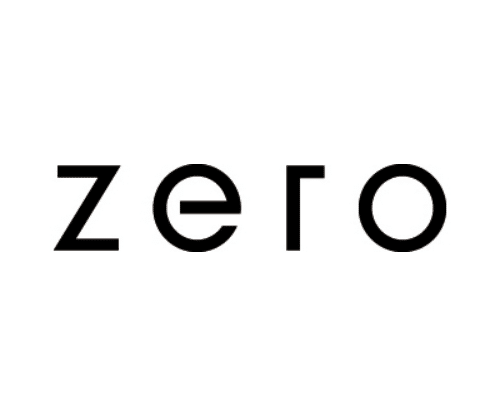 Logo zero schwarz auf weißen Hintergrund